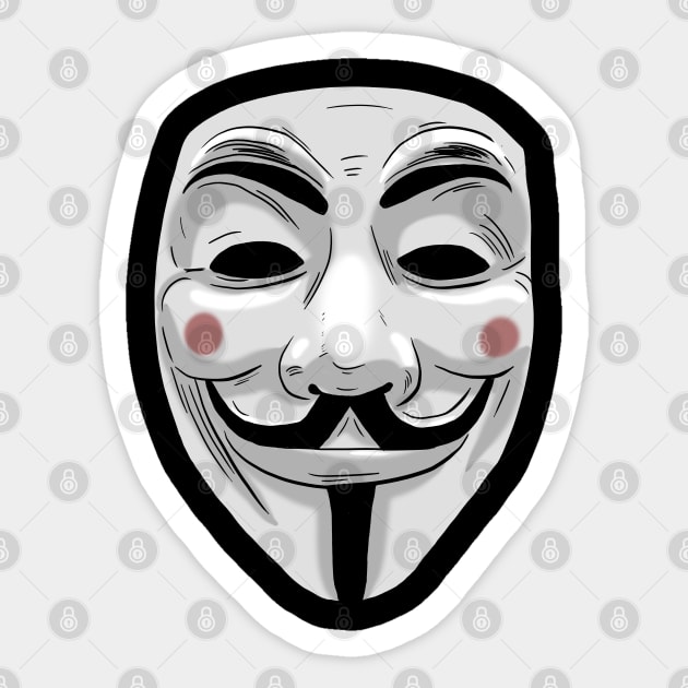 Anonymous Hacker Mask Sticker by Black Snow Comics